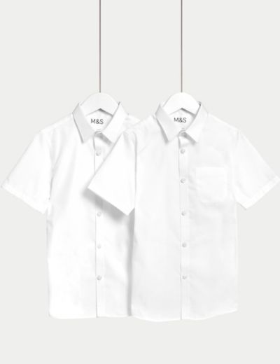 2pk Boys' Non-Iron School Shirts (2-18 Yrs)